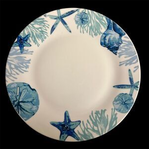 Never Used Vtg Royal Norfolk Shore Living Dinnerware Dinner Plates Sealife Shell